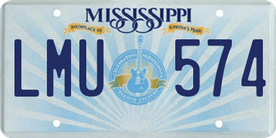 MS license plate LMU574