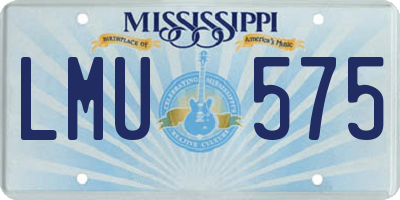 MS license plate LMU575