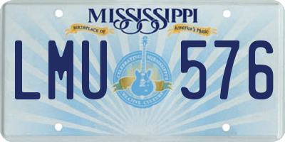 MS license plate LMU576