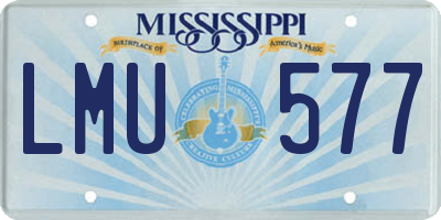MS license plate LMU577