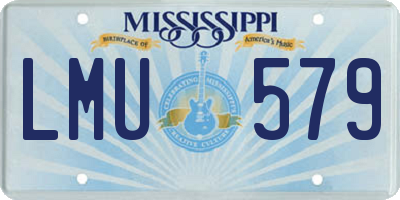 MS license plate LMU579