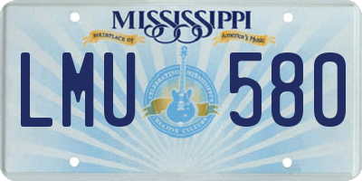 MS license plate LMU580