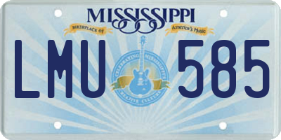 MS license plate LMU585