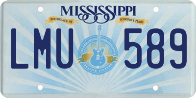 MS license plate LMU589