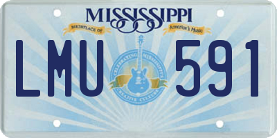 MS license plate LMU591