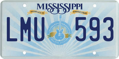 MS license plate LMU593
