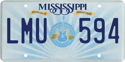 MS license plate LMU594