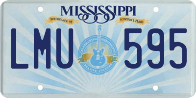 MS license plate LMU595