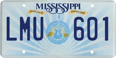 MS license plate LMU601