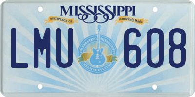 MS license plate LMU608