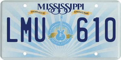MS license plate LMU610