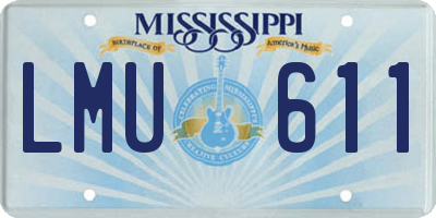 MS license plate LMU611