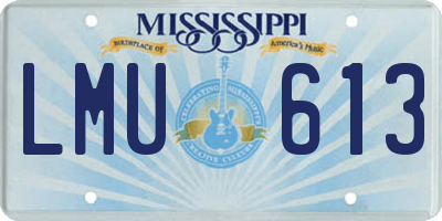 MS license plate LMU613
