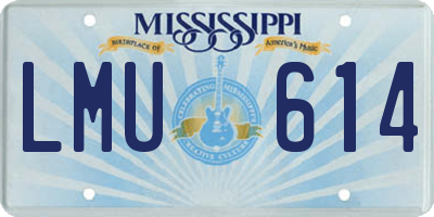 MS license plate LMU614