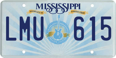 MS license plate LMU615