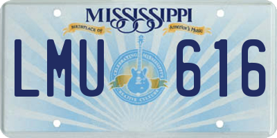 MS license plate LMU616