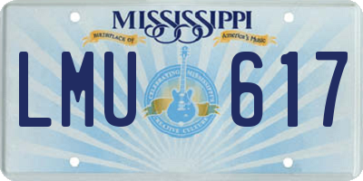 MS license plate LMU617