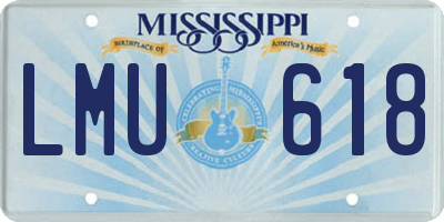MS license plate LMU618