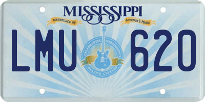 MS license plate LMU620