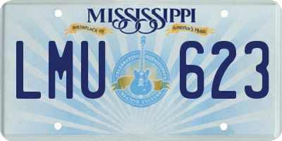 MS license plate LMU623