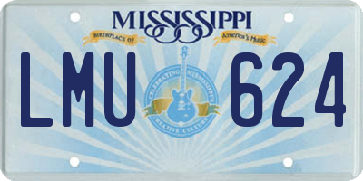 MS license plate LMU624
