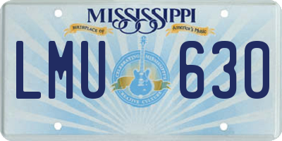 MS license plate LMU630