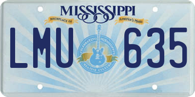 MS license plate LMU635