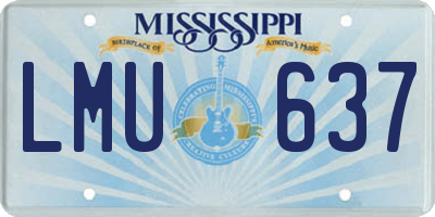 MS license plate LMU637