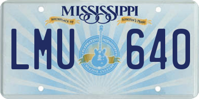 MS license plate LMU640