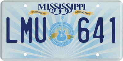MS license plate LMU641