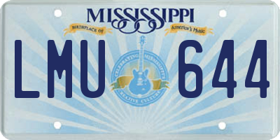 MS license plate LMU644