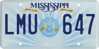MS license plate LMU647
