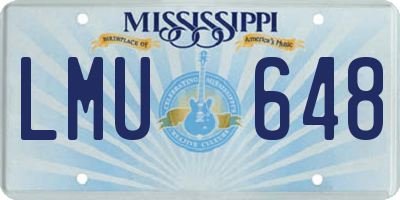 MS license plate LMU648