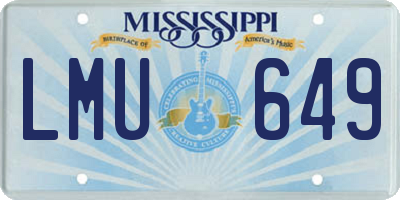 MS license plate LMU649
