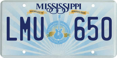MS license plate LMU650