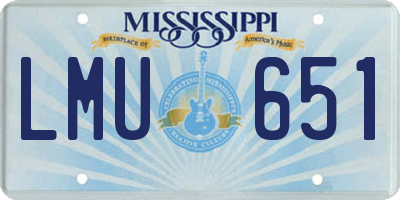 MS license plate LMU651
