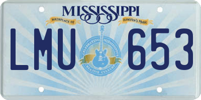 MS license plate LMU653