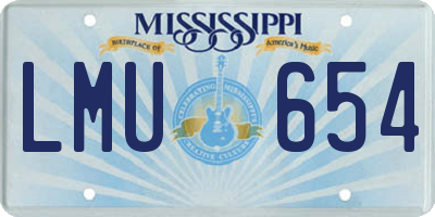 MS license plate LMU654