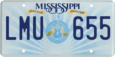 MS license plate LMU655