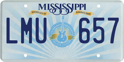 MS license plate LMU657