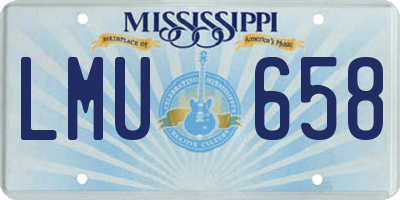 MS license plate LMU658