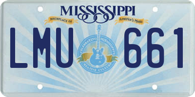 MS license plate LMU661