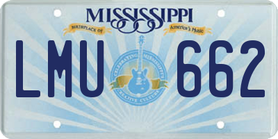 MS license plate LMU662