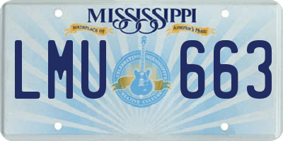 MS license plate LMU663
