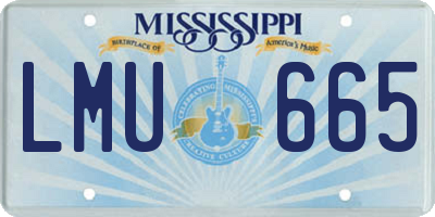 MS license plate LMU665