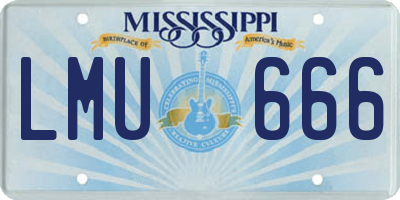 MS license plate LMU666