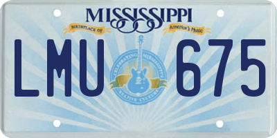 MS license plate LMU675