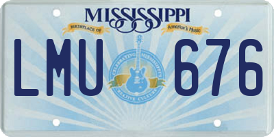 MS license plate LMU676