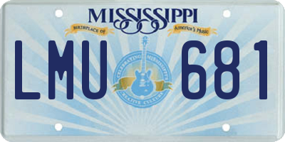 MS license plate LMU681