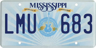 MS license plate LMU683